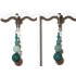 Teal and Aqua Adjustable Clip On Earrings