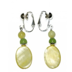  Yellow and Celery Green Clip-on Earrings
