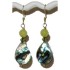 Light Apple Green and Abalone Briolette Earrings