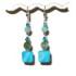 Island Blue, Cyan Turquoise and Aqua Dangle Earrings