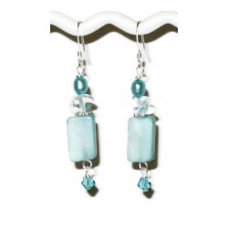 Aqua Beaded Earrings