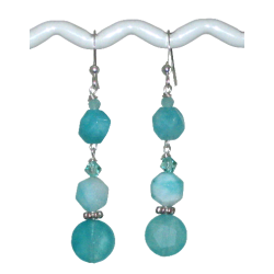 Aqua Blue Dangle Earrings