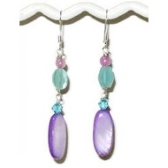 Purple and Aqua Dangle Earrings