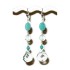 Aqua Quartz and Sea Green Linked Earrings