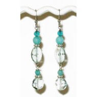 Aqua Quartz and Teal Earrings