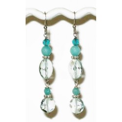 Aqua Quartz and Teal Earrings