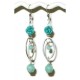 Aqua and Mint Green Sterling Silver  Flower Earrings 