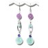 Purple and Aqua Sterling Silver Earrings