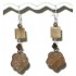 Beige and Brown Flower Earrings