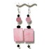 Pink and Black Mother-of-Pearl Earrings