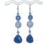 Blue Dangle Earrings with Briolette Beads