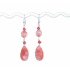 Cherry Quartz Earrings with Faceted Briolette Beads