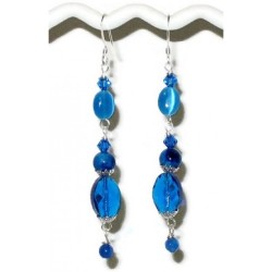 Capri Blue and Sapphire Dangle Earrings