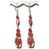 Coral, Pink and Clear Dangle Earrings