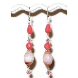 Coral, Peach and Cream Earrings