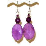 Purple Faceted Jade Earrings