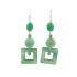 Faceted Green Jade and Mother-of-Pearl Earrings