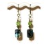 Green Earrings with Abalone Beads