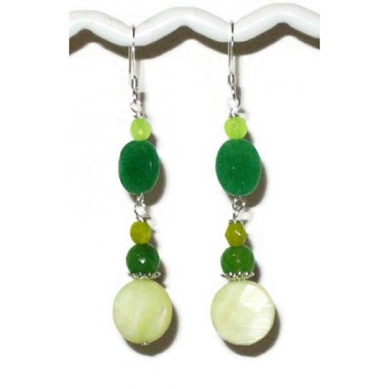 Green Blend Dangle Earrings 