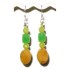 Yellow and Green Beaded Earrings