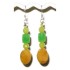 Yellow and Green Beaded Earrings