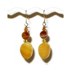 Honey Yellow and Amber Dangle Earrings
