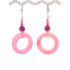 Hot Pink, Plum and Fuchsia Hoop Earrings