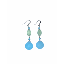 Light Sea Green and Sky Blue Dangle Earrings