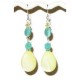 Lemon Chiffon Yellow and Aqua Earrings