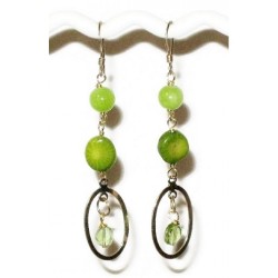 Lime Green and Gold-Filled Earrings 