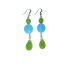 Elegant Sky Blue and Lime and Kelly Green Teardrop Earrings