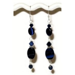 Navy Blue Dangle Earrings