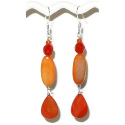 Orange and Reddish Orange Earrings