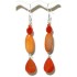 Orange and Reddish Orange Earrings
