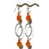 Orange Jade Sterling Silver Dangle Earrings