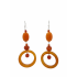 Orange and Carnelian Hoop Style Dangle Earrings