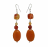 Orange and Carnelian Dangle Earrings