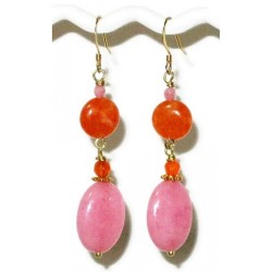 Orange and Rose Pink Earring