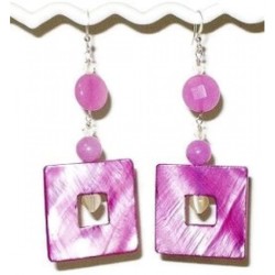 Fuchsia, Orchid and Sand-Colored Earrings