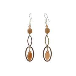 Delicate Peach Dangle Sterling Silver Earrings