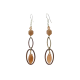 Delicate Peach Dangle Sterling Silver Earrings