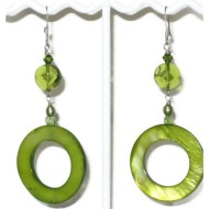 Lime Green Mother-of-Pearl Peridot Earrings