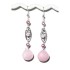 Pink Freshwater Pearl and Jade Marquise Sterling Silver Earrings