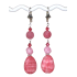 Pink Earrings with Rhodochrosite Briolette Beads