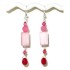 Raspbery, Pink and Rose Dangle Earrings