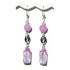 Pink and Purple Sterling Silver Oval Earrings