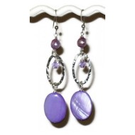 Purple and Sterling Silver Earrings