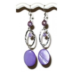 Purple and Sterling Silver Earrings