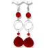 Red Briolette Earrings with Sterling Silver