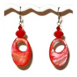 Red Mother-of-Pearl Earrings